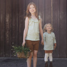 🌿 Top mit Rüschen aus Bio Baumwolle von MINIMALISMA - hellgrün