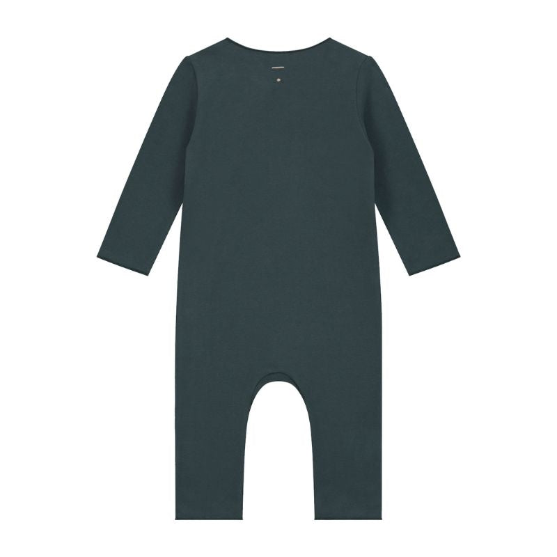 Gray Label Baby Suit with Snaps | Baby Strampler mit Druckknöpfen blue grey von hinten