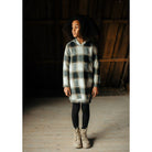 Little Hedonist Hooded Sweat Dress Rudi Flanel Jaqcuard | Kinder Flanellkleid