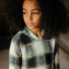 Little Hedonist Hooded Sweat Dress Rudi Flanel Jaqcuard | Kinder Flanellkleid