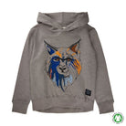 Vorderseite Hoodie mit Print in grau