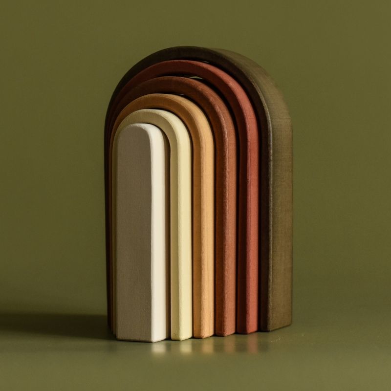 MinMin Copenhagen Mini Rainbow | Kinder Holzspielzeug ausgezogen earthy