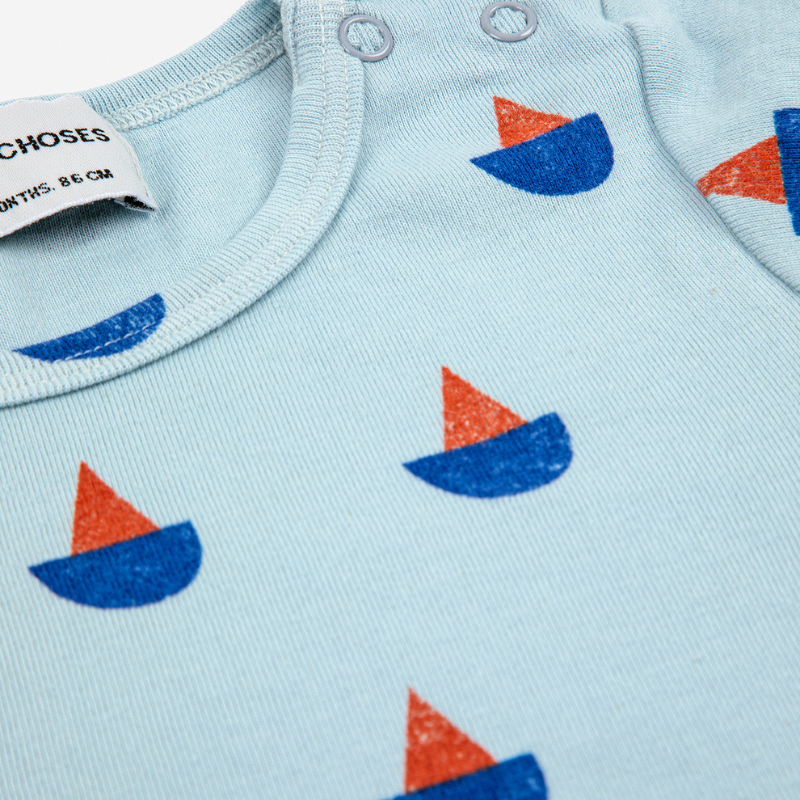 Sail Boat All Over Playsuit | Baby Einteiler