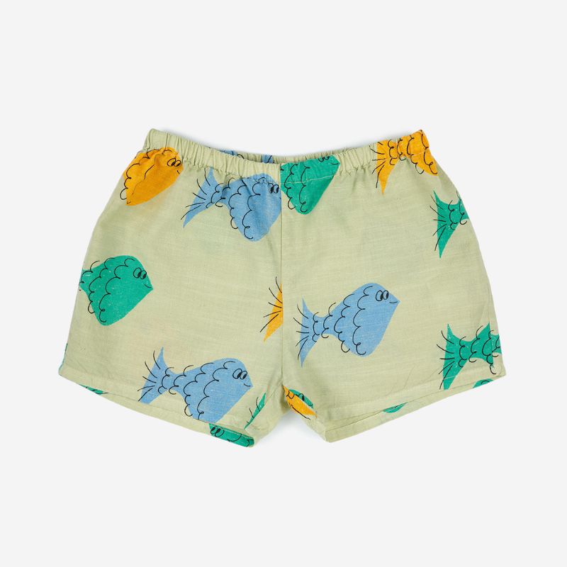 Multicolor Fish All Over Woven Shorts | Baby kurze Hose