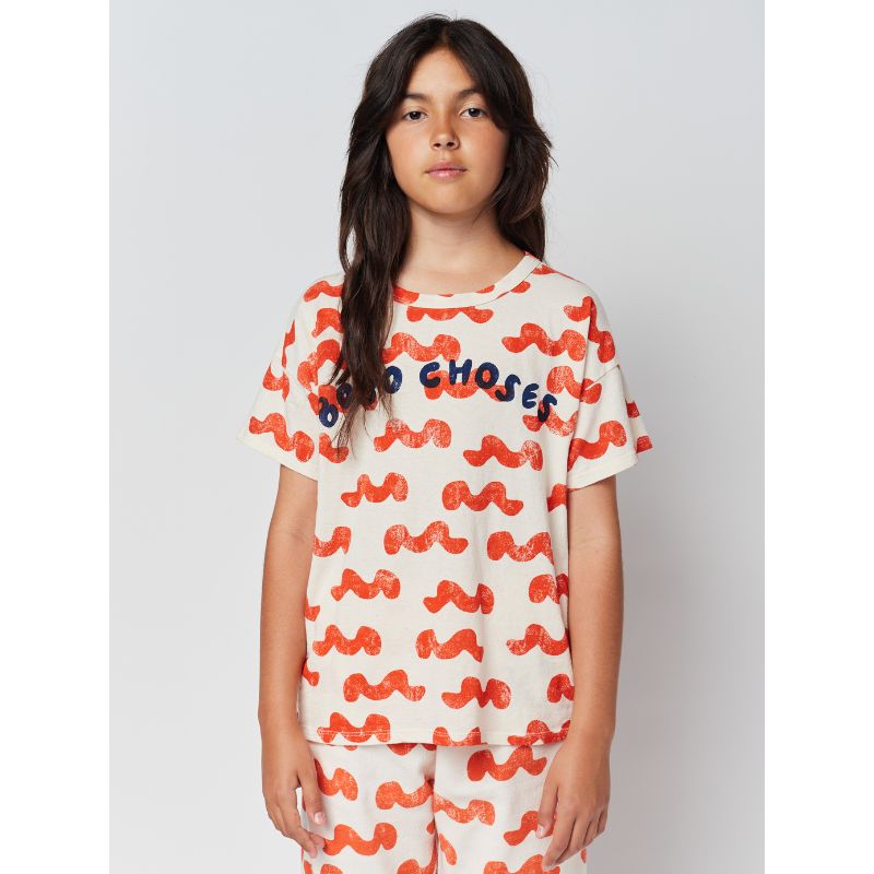 Bobo Choses Waves All Over T-Shirt | Kinder T-Shirt