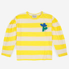 Bobo Choses Yellow Stripes Long Gathered Sleeve T-Shirt | Kinder T-Shirt