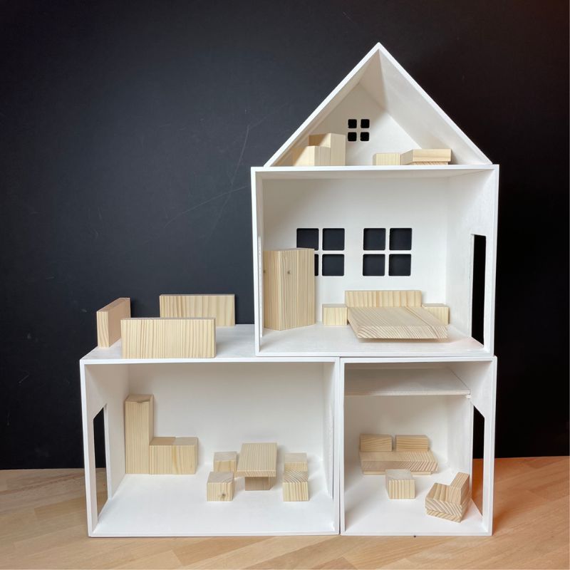 Puppenhaus aus Holz | Grundset