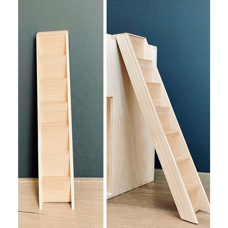 Wertigwerk Puppenhaus Zubehör | Treppe aus Holz