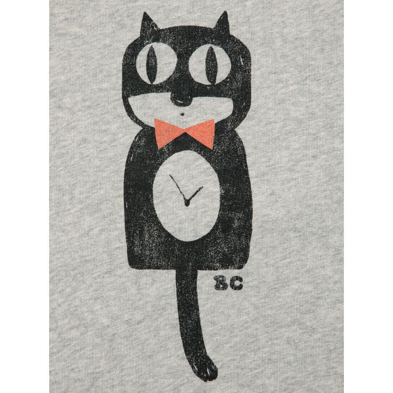 Bobo choses Cat O'Clock Grey Melange Sweatshirt | Kinder Sweater