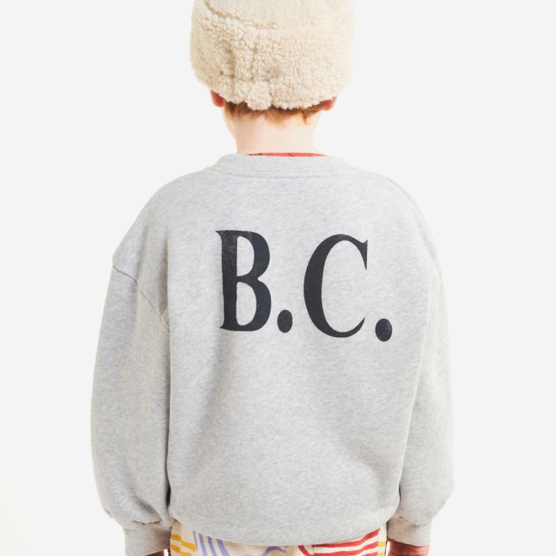 Bobo choses Cat O'Clock Grey Melange Sweatshirt | Kinder Sweater