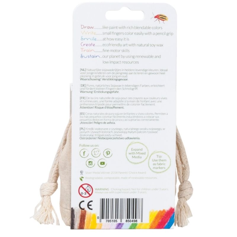 Crayon Rocks Wachsmalstifte 32 Stück - Detailansicht von hinten
