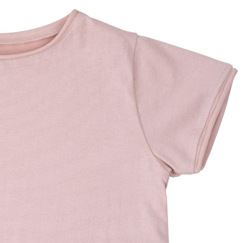 Detailansicht offene Nähte Minimalisma T-Shirt Lin I Kinder T-Shirt Bio Baumwolle lotus von hinten