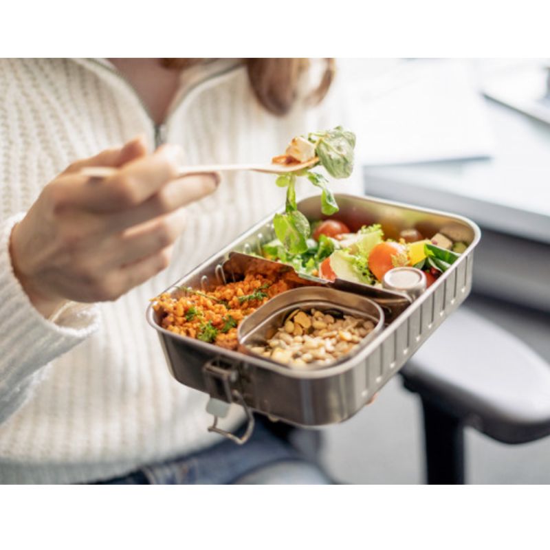 Eco Brotbox Marmita+ | Edelstahlbrotdose mit Trennwand