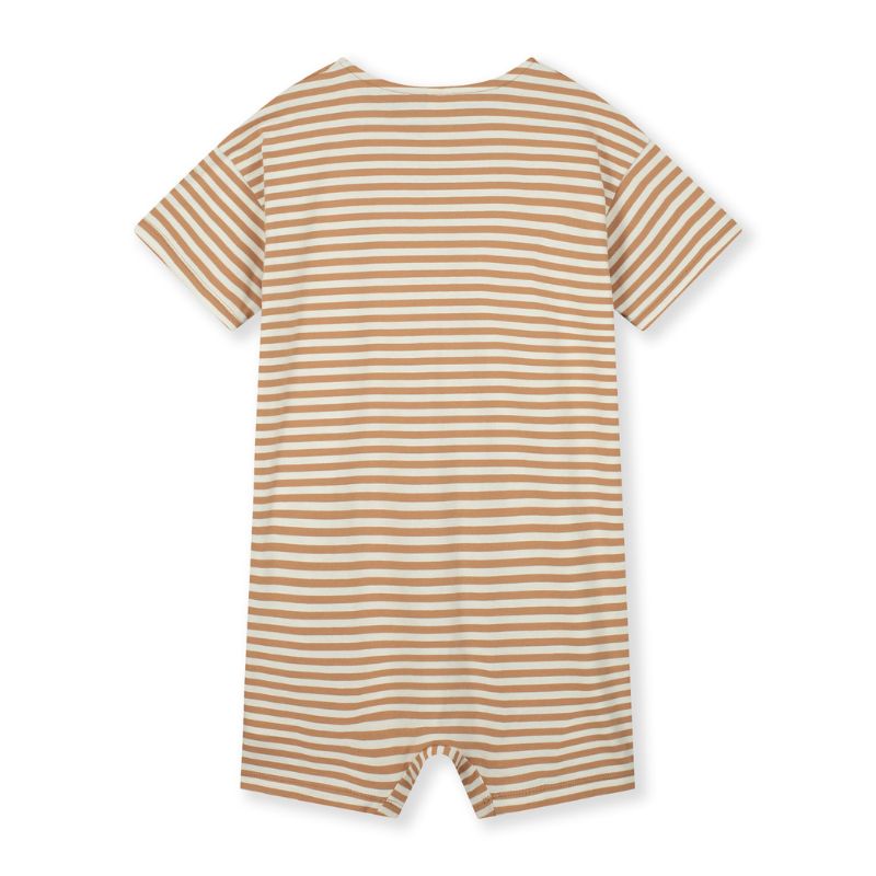 Gray Shortleg Overall | Kinder Overall lavender/offwhite von hinten