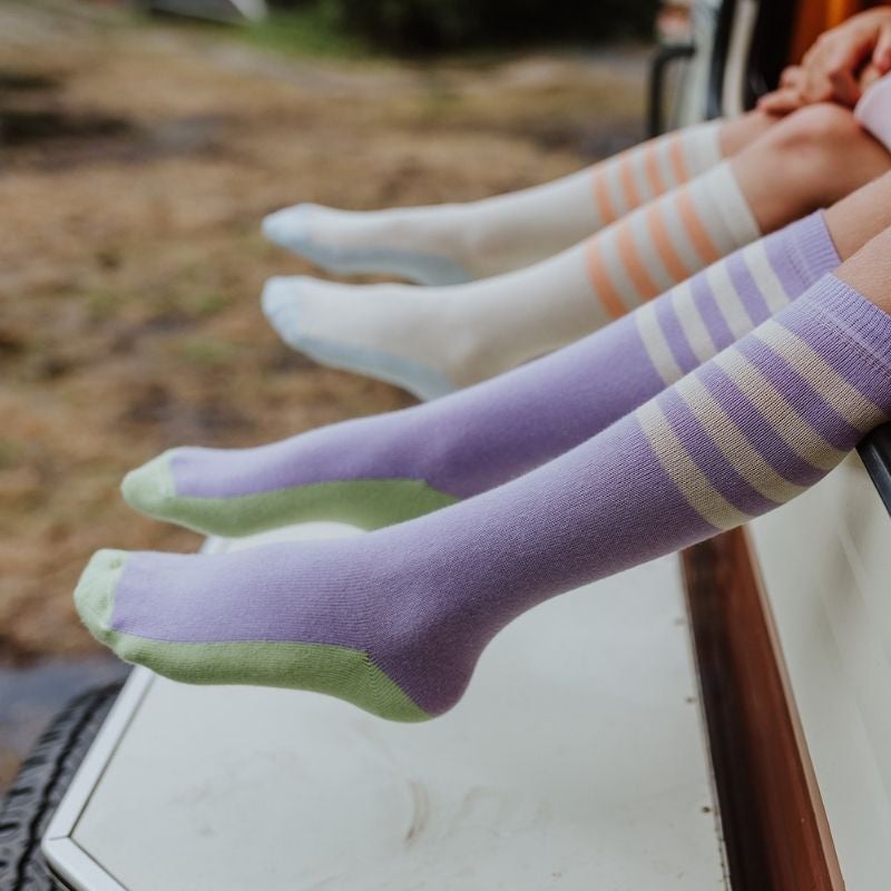 Kinder in Little Hedonist Ribbed Kneesocks | Kinder Socken