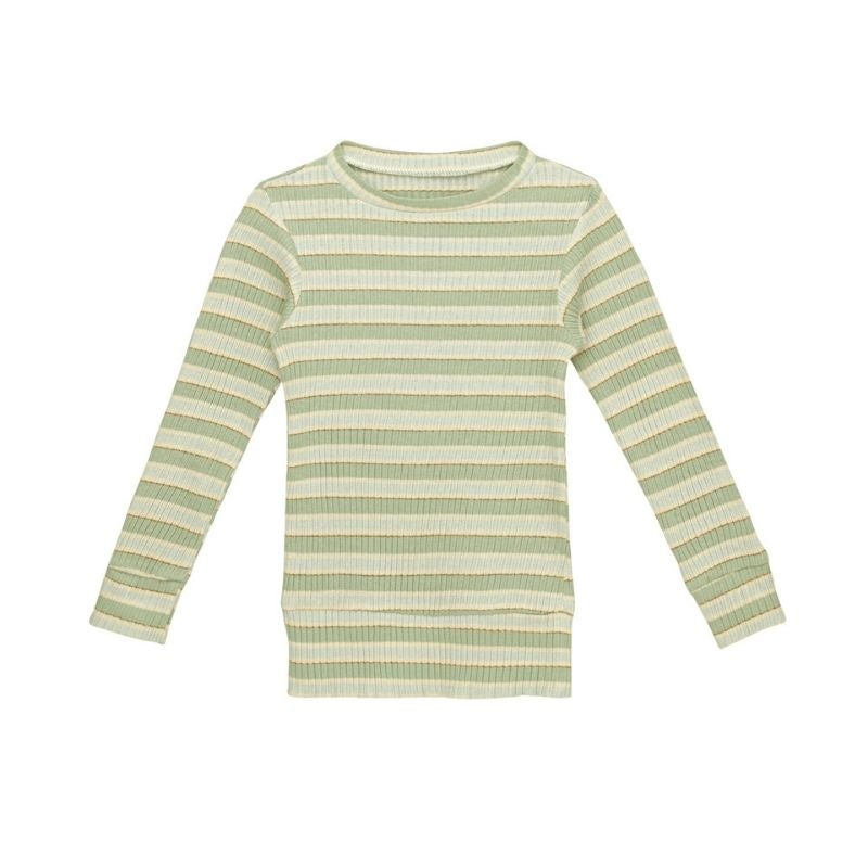 Little Hedonist knitted longsleeve Cissy olive green | Mädchen Langarmshirt