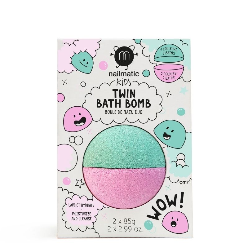 Nailmatic Twin Bath Bombs pink logoon | Kinder Badebomben