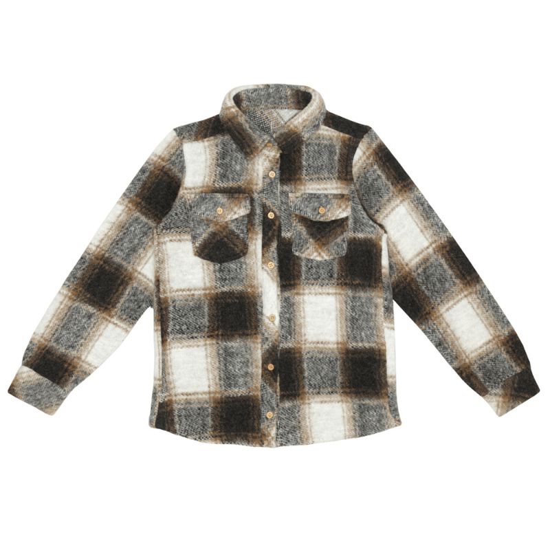 Little Hedonist Overshirt Kris Flanel Jaqcuard | Kinder Flanellhemd
