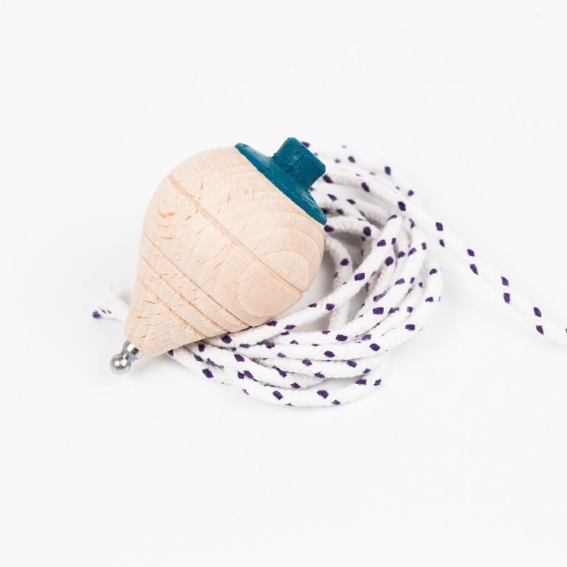 me&mine Beech Wood Top | Holz Wurfkreisel blau